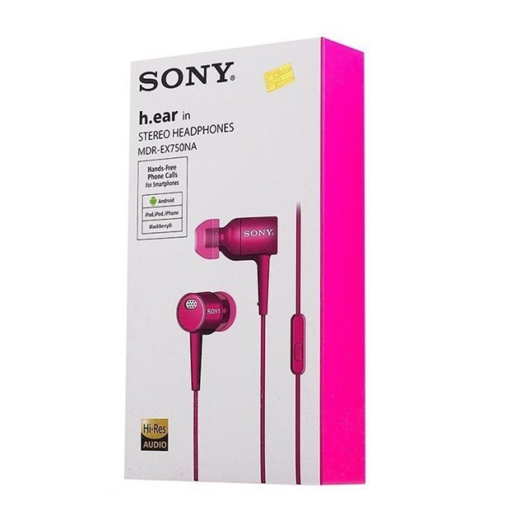 Гарнитура "Sony" MDR-EX750NA (pink)