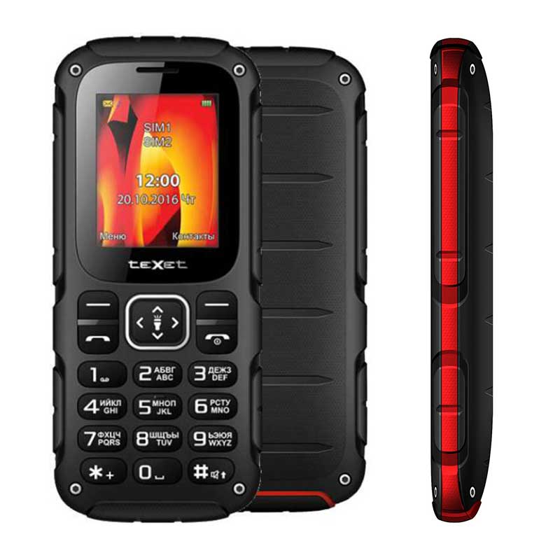 Телефон Texet TM-504R Red Black 2SIM защищённый ( 354203086765528 )