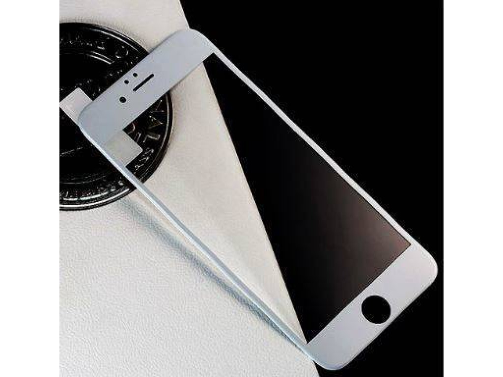 Защитное стекло Apple iPhone 6/6S "Glass" 3D (карбон / серебро)