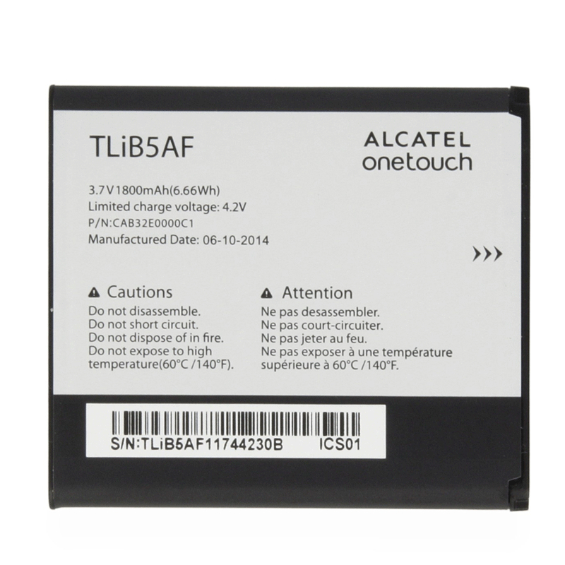 АКБ Alcatel TLiB5AF (997/997D/5035X/5035D/5035E SAPPHIRE 2/5036D/МТС 975/TCL S800/S710)