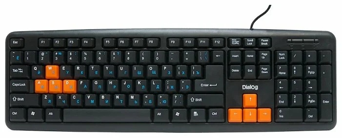 Клавиатура "Dialog" KS-020P Standart - PS/2 (черная с оранжевым )