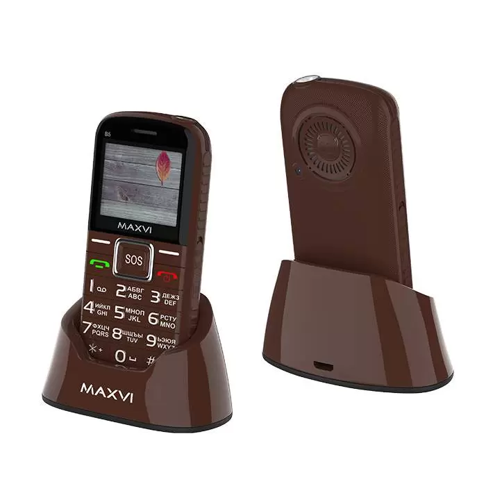 Телефон Maxvi B5 2" 2sim с док-станцией Brown