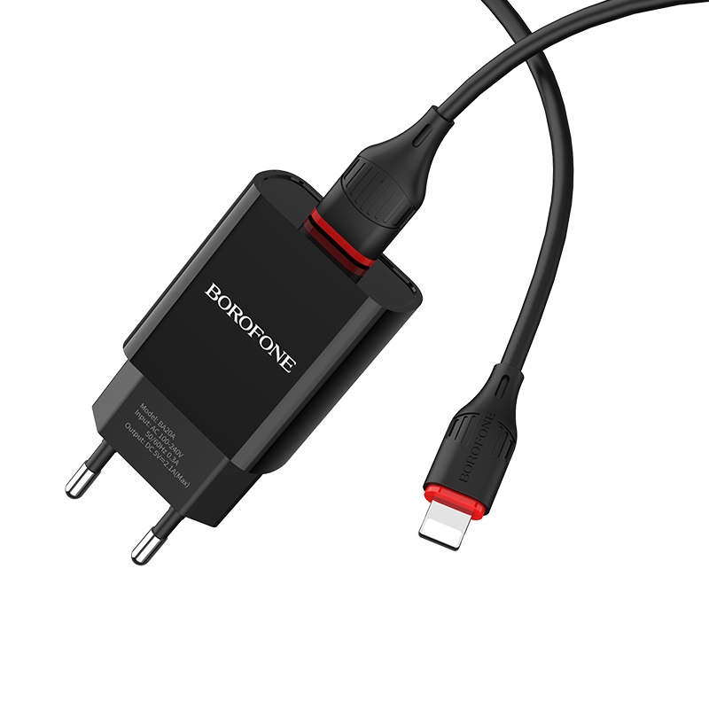 СЗУ BOROFONE BA20A 1USB 2.1A + кабель  Lightning 