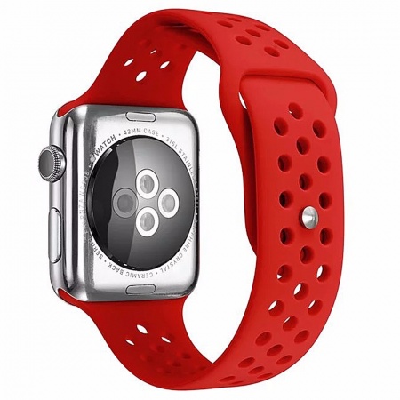 Ремешок силиконовый Nike для Apple Watch 42/44/45mm (красный)