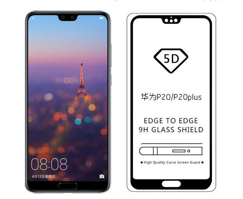 Защитное стекло полноэкранное для Huawei Honor 8A/Y6 2019/Y6S 9D (черный)
