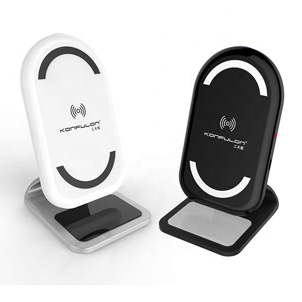 Подставка для смартфона Konfulon Q03 с функцией беспроводной зарядки белая (Premium)