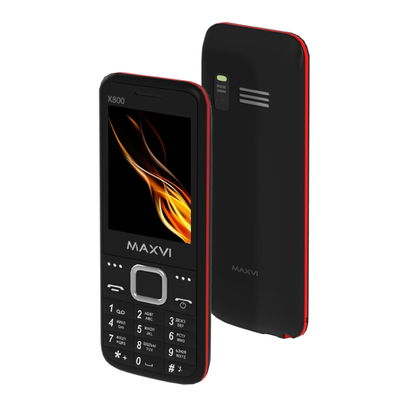 Телефон Maxvi X800 Black Red