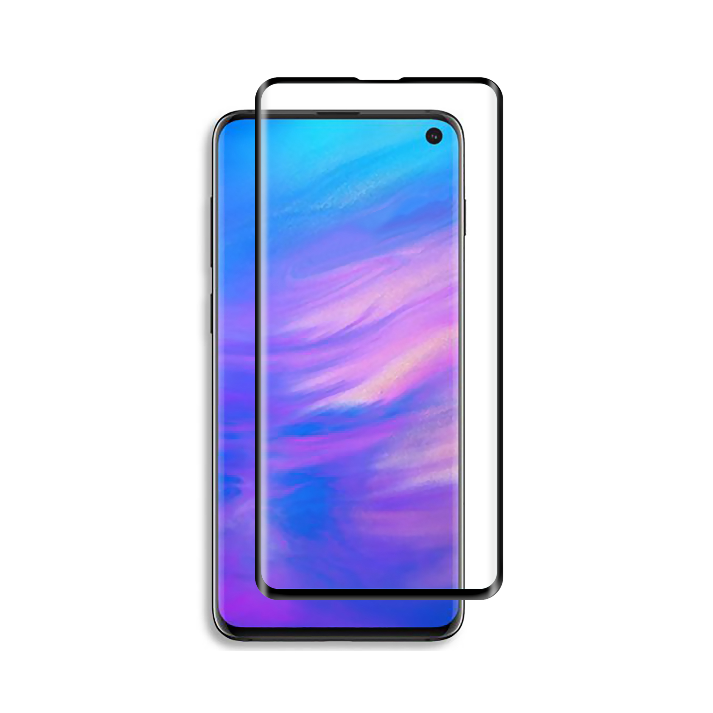 Защитное стекло полноэкранное для Samsung S10 Plus 9D (черный)