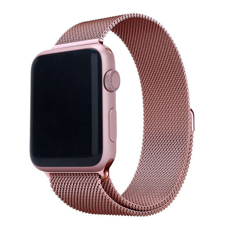 Ремешок металлический для Apple Watch 42/44/45mm (розовый)