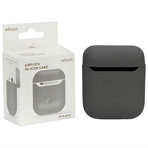 Чехол силиконовый для наушников Apple AirPods ультра-тонкий серый
