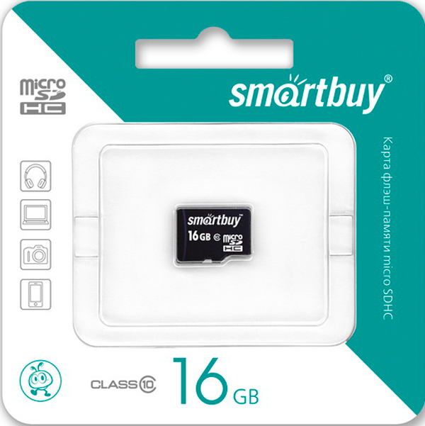 Карта памяти 16GB Smartbuy micro SD class 10 (без адаптера)