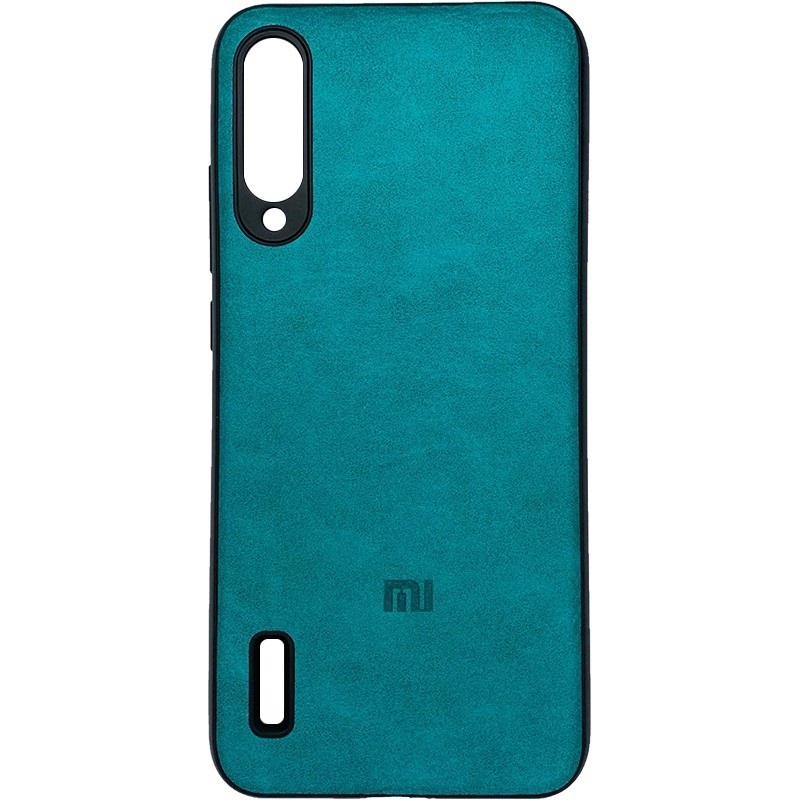 Чехол Xiaomi Mi A3/C9E (кожа/логотип/бирюза)