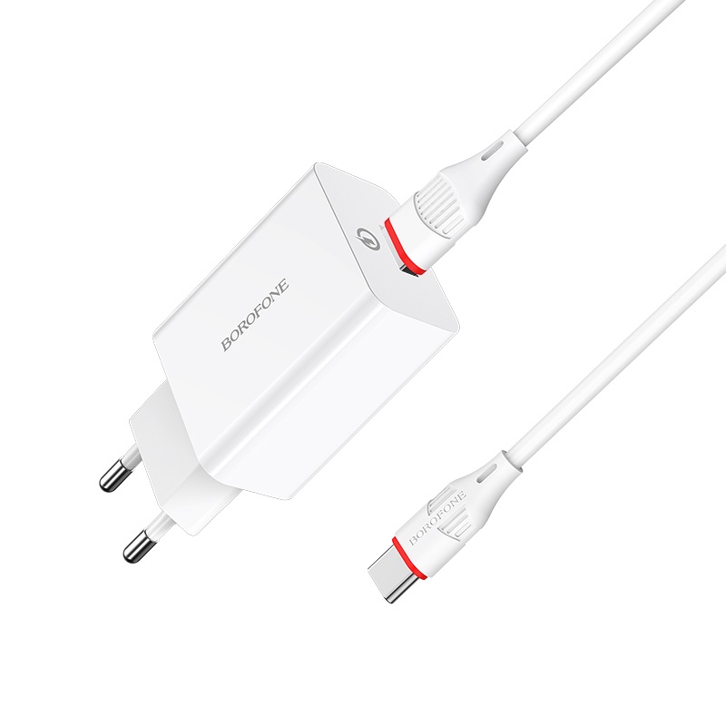 СЗУ BOROFONE BA21A 1USB 3A Quick Charge+кабель Type-C