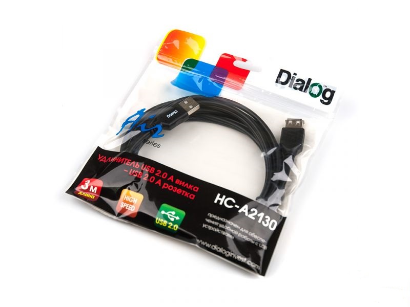 USB-удлинитель Dialog HC-A2130 папа/мама (3m)