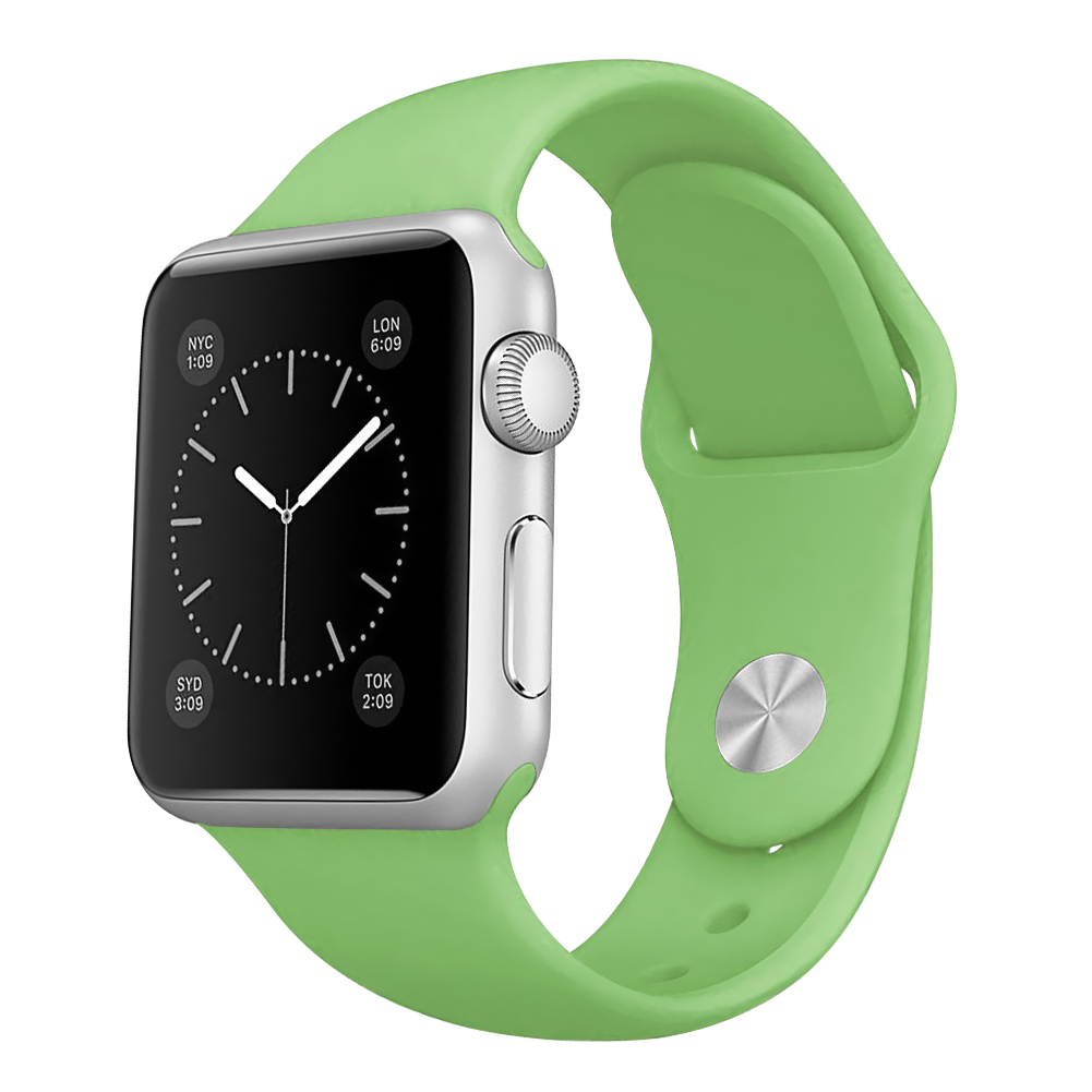 Ремешок силиконовый для Apple Watch 42/44/45mm (зеленый)