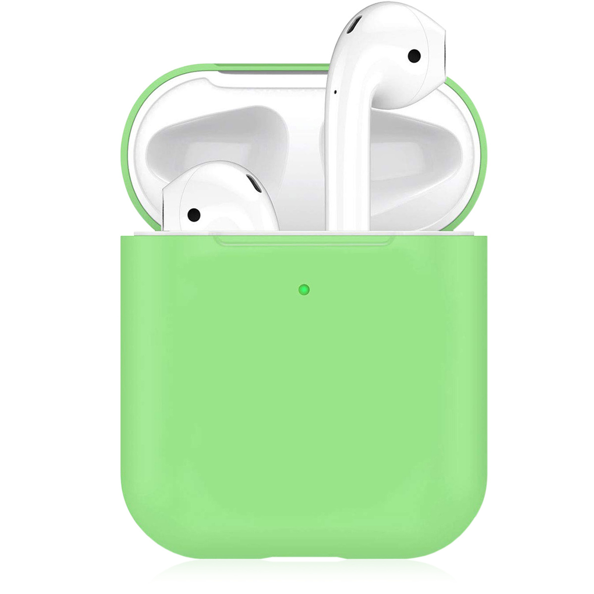 Чехол силиконовый для наушников AirPods 1/2 ультра-тонкий зеленый