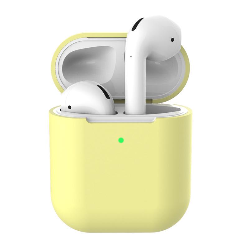 Чехол силиконовый для наушников AirPods 1/2 ультра-тонкий желтый