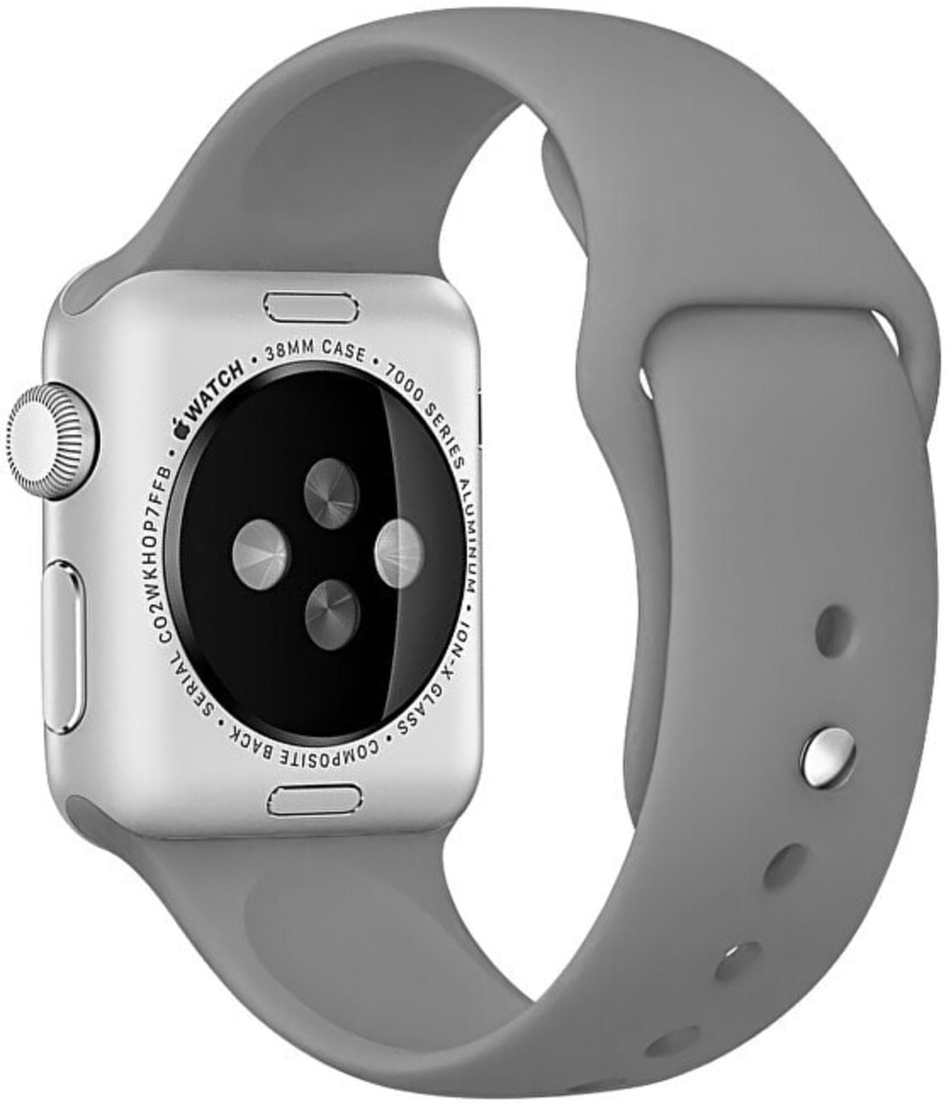 Ремешок силиконовый для Apple Watch 42/44/45mm (серый)