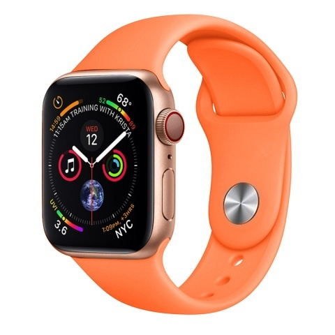Ремешок силиконовый для Apple Watch 42/44/45mm (оранжевый)