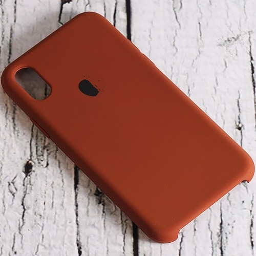 Чехол для iPhone XS Max Soft Touch (темно-коричневый)
