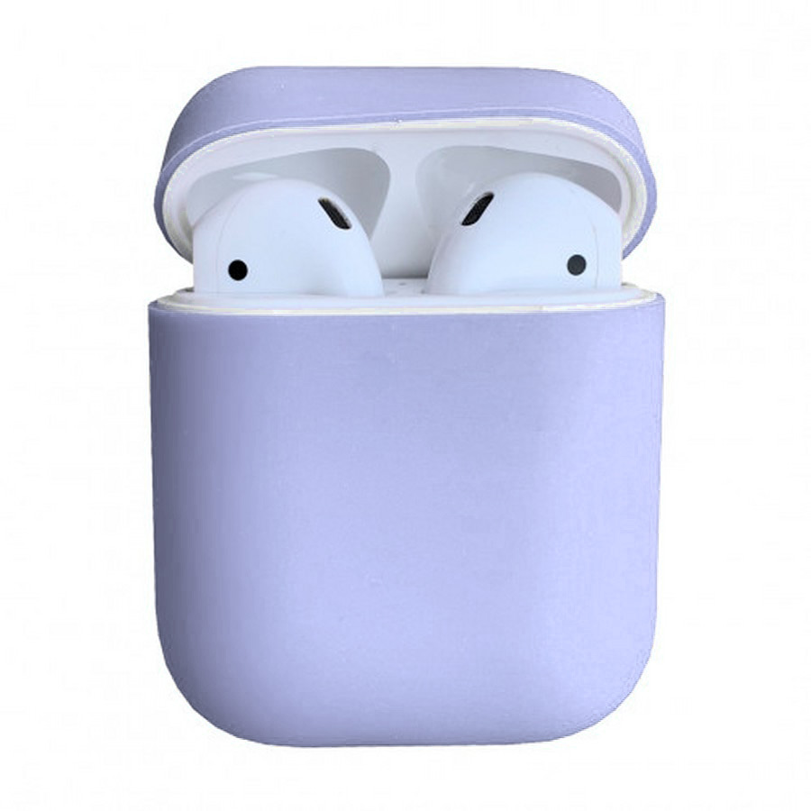 Чехол силиконовый для наушников AirPods 1/2 светло-голубой