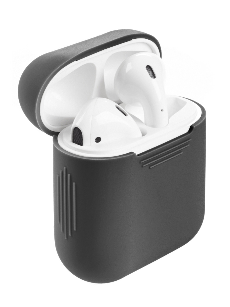 Чехол силиконовый для наушников AirPods 1/2 серый