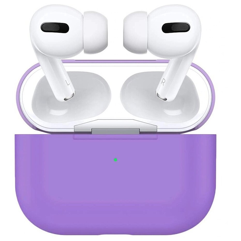 Чехол силиконовый для наушников Apple AirPods Pro темно-сиреневый