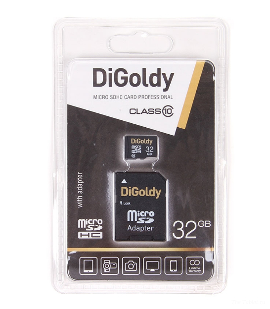 Карта памяти DiGoldy micro SD 32Gb class 10 (с адаптером)