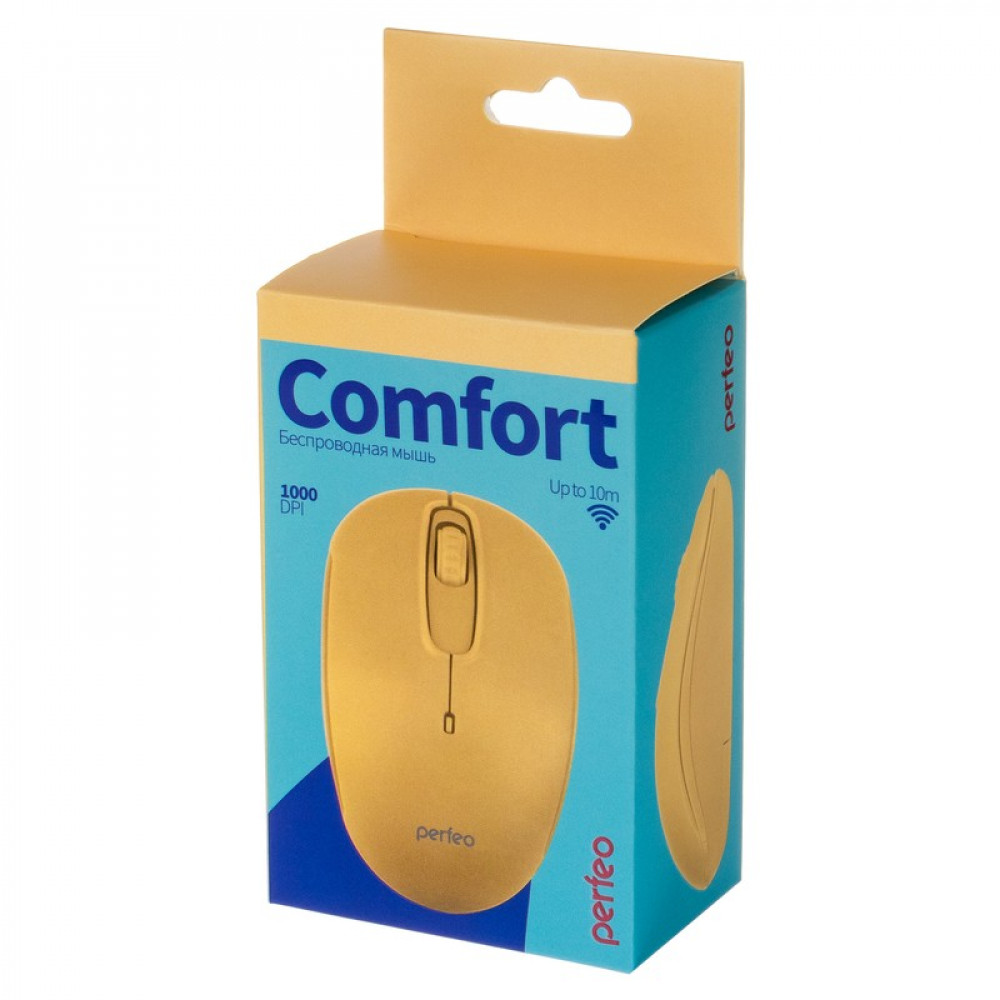 Мышь беспроводная Perfeo Comfort (персик)