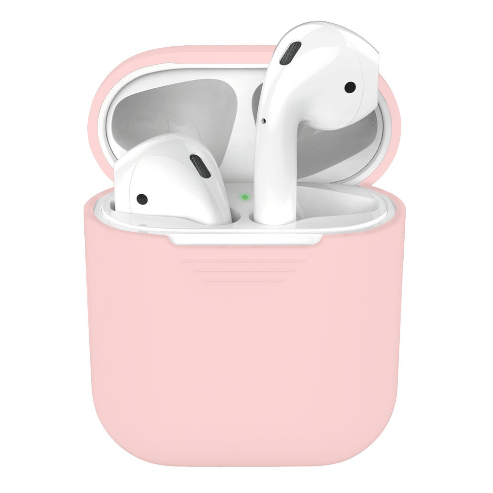 Чехол силиконовый для наушников AirPods 1/2 розовый