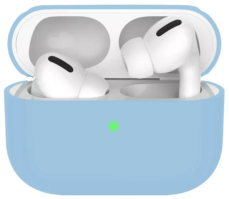 Чехол силиконовый для наушников Apple AirPods Pro светло-голубой