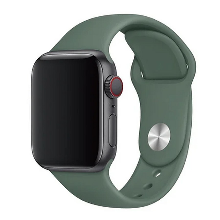 Ремешок силиконовый для Apple Watch 42/44/45mm (серо-зеленый)