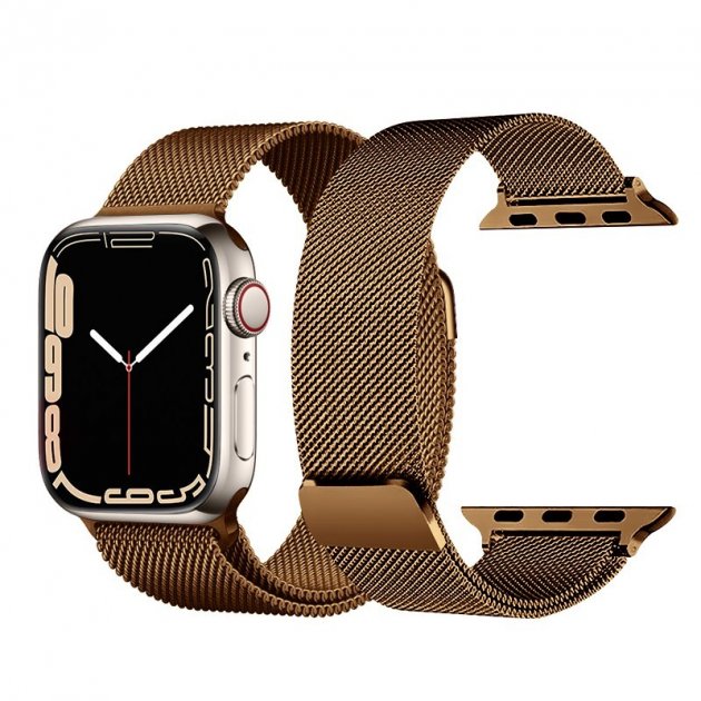 Ремешок металлический для Apple Watch 42/44/45mm (коричневый)