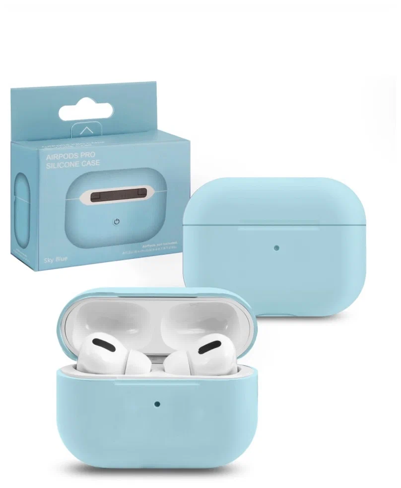 Чехол силиконовый для наушников Apple AirPods Pro/2 ультра-тонкий Light Blue