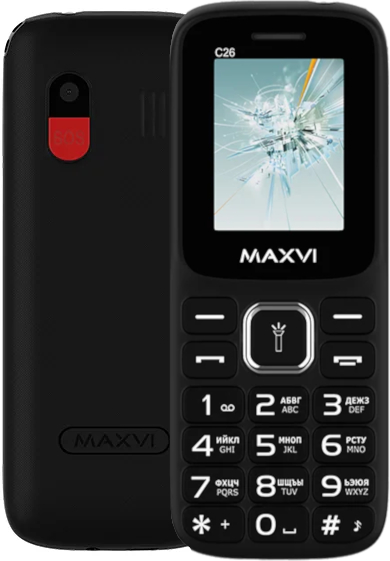 Телефон Maxvi C26 Black Red