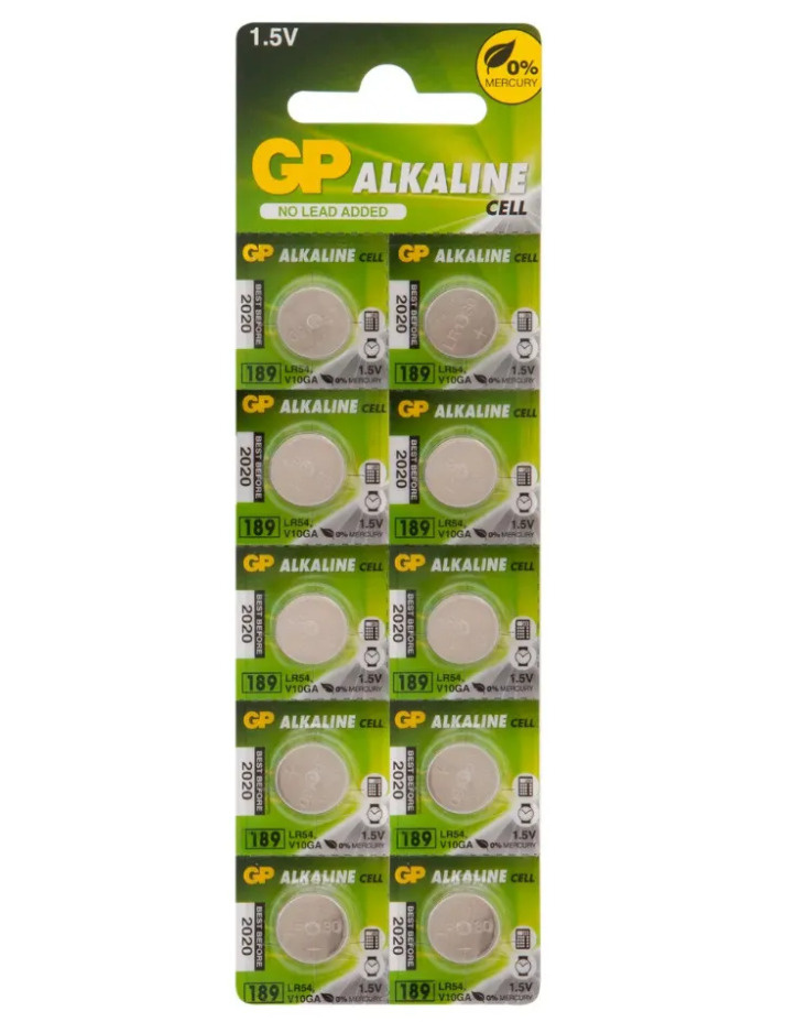 Батарейка GP 189 (LR54/G10/LR1130/389A) Alkaline 1.5V 