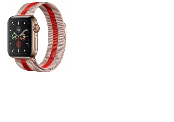 Ремешок металлический для Apple Watch 38/40/41mm (розово-красный)