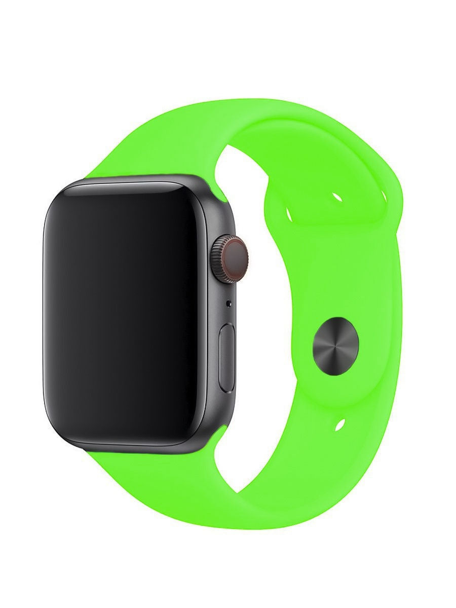 Ремешок силиконовый для Apple Watch 42/44/45mm (кислотный-лайм)