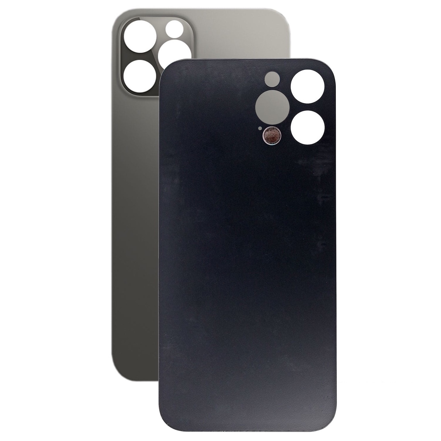 Задняя крышка для iPhone 12 Pro Max Orig (черный)(с увеличеным вырезом под камеру)
