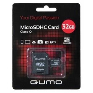 Карта памяти Qumo micro SD 32GB class 10 (с адаптером)