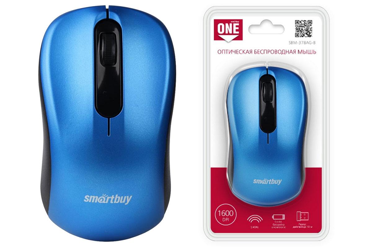Мышь беспроводная SmartBuy ONE 378 (1000dpi/3 кнопки./синий)