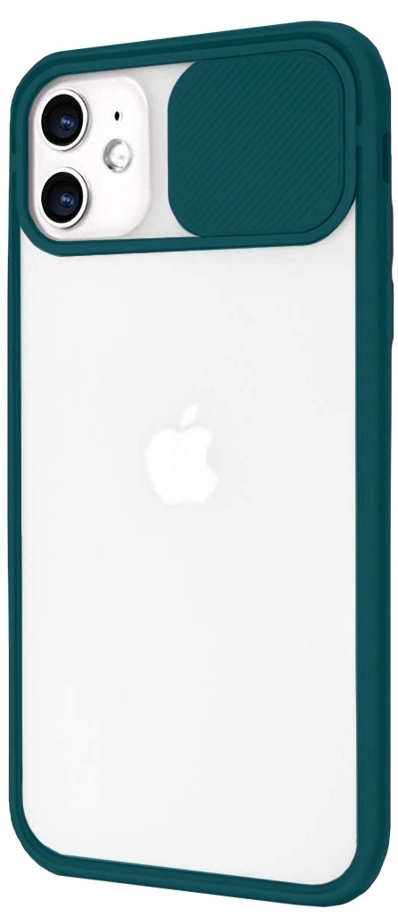 Чехол для iPhone 11 (раздвижное окно камеры/зеленый)