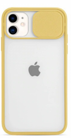 Чехол для iPhone X/XS (раздвижное окно камеры/желтый)