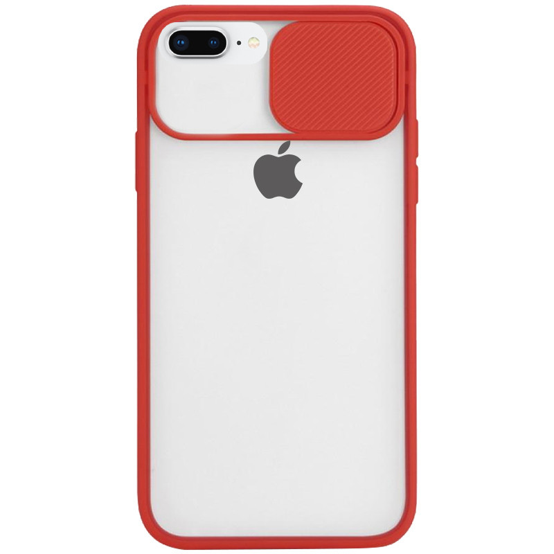 Чехол для iPhone X/XS (раздвижное окно камеры/красный)