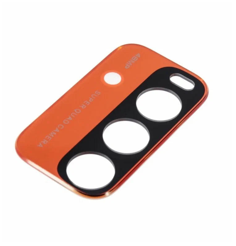 Стекло камеры для Xiaomi Redmi 9T (оранжевый/рамка)