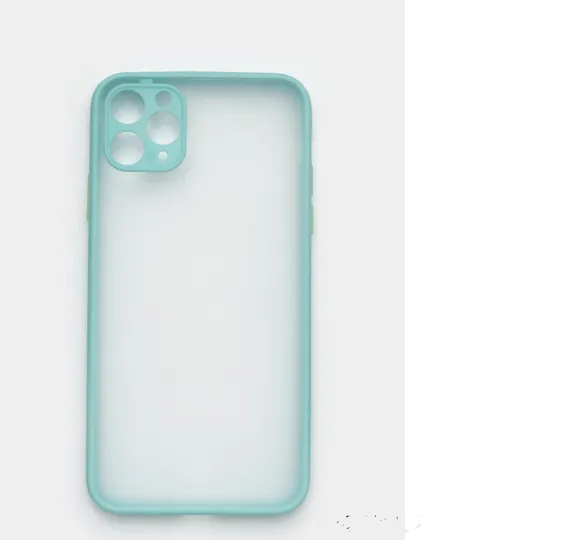 Чехол для iPhone 11 (пластик/матовый/силикон/защита камеры/бирюзовый)