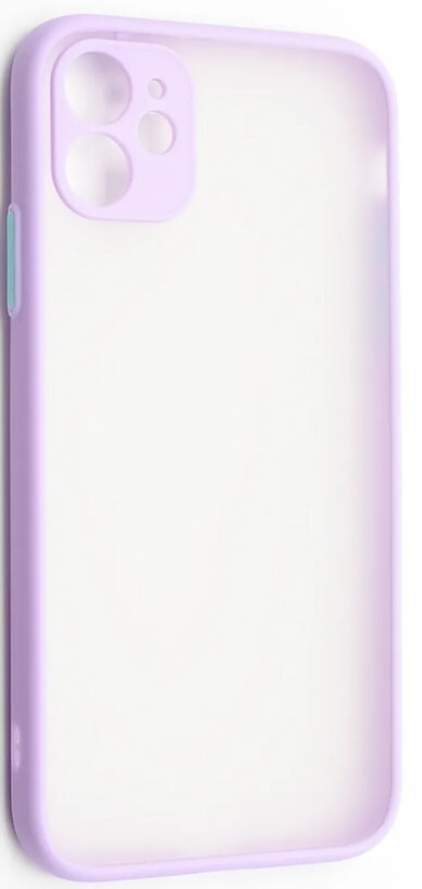 Чехол для iPhone 11 (пластик/матовый/силикон/защита камеры/сиреневый)