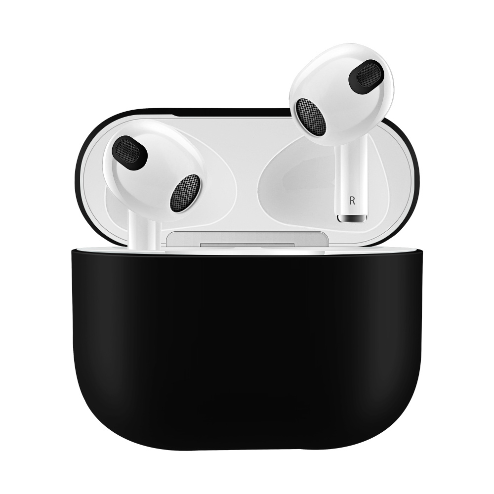 Чехол силиконовый для наушников Apple AirPods 3 ультра-тонкий черный