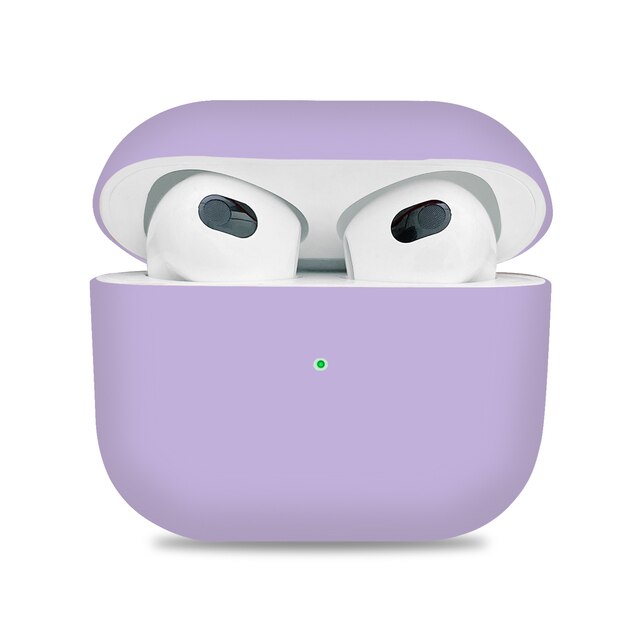 Чехол силиконовый для наушников Apple AirPods 3 ультра-тонкий сиреневый