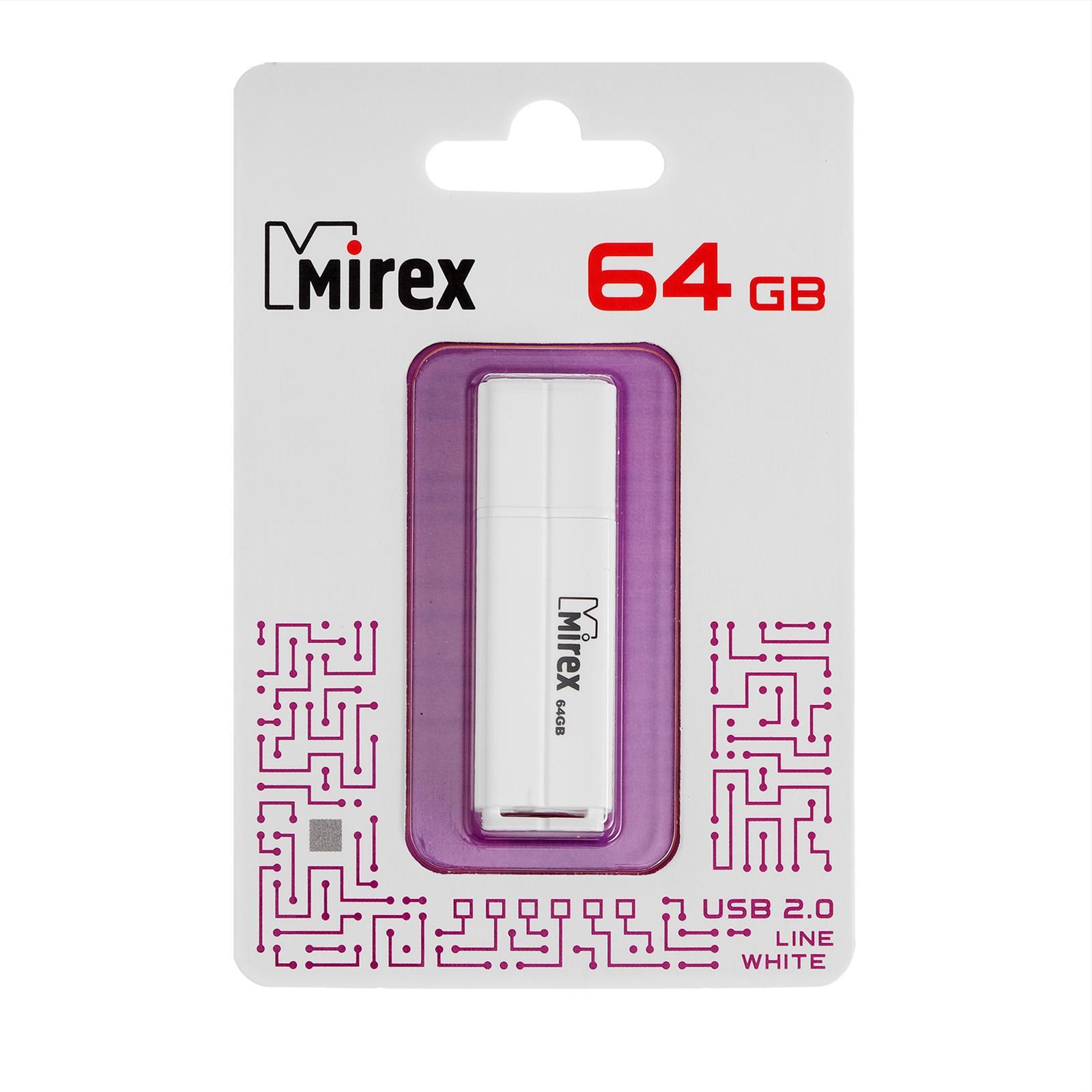 Флеш-накопитель 64GB Mirex Line white